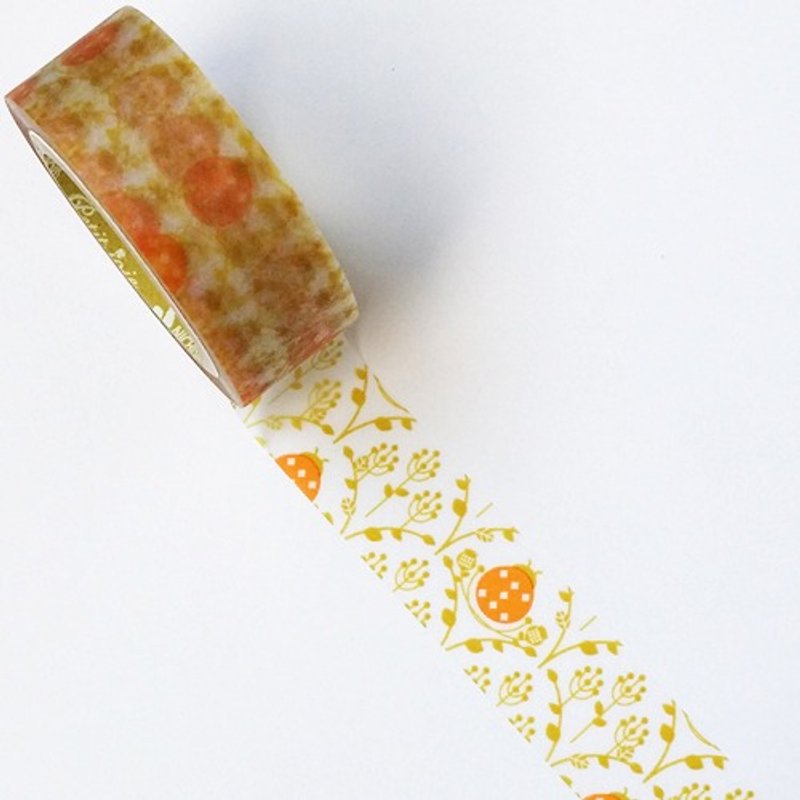 NICHIBAN Petit Joie Mending Tape 花漾胶带【瓢虫 (PJMD-15S004)】 - 纸胶带 - 其他材质 咖啡色