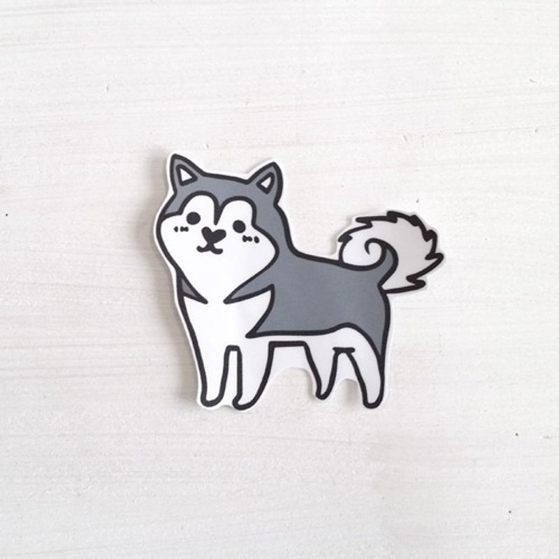 逗趣到处贴防水贴纸- 狗儿 哈士奇 - 贴纸 - 防水材质 灰色