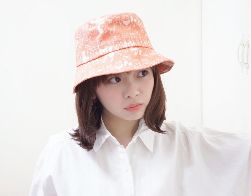 好少女渔夫帽 | 橘猫宅急便 / 最后一顶 女生 M - 帽子 - 其他材质 橘色