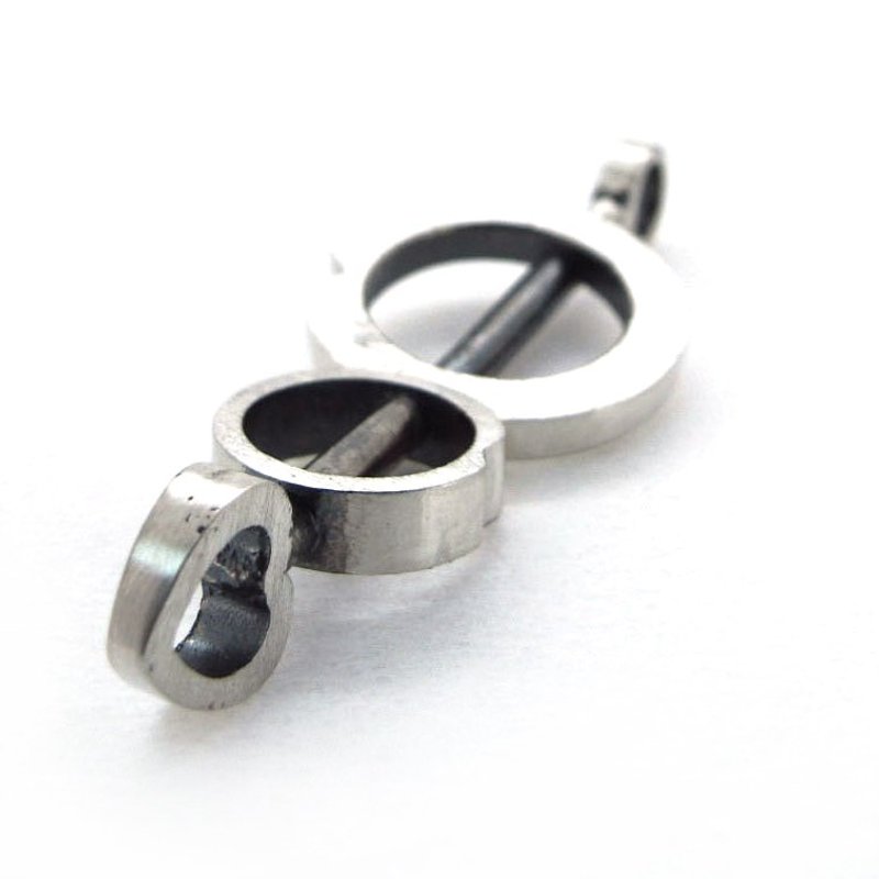 刻划爱情系列~ 一箭穿心  情人节对链 - 项链 - 纯银 银色