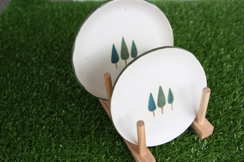 小森林系列-陶瓷皿 (大) - 浅碟/小碟子 - 其他材质 绿色