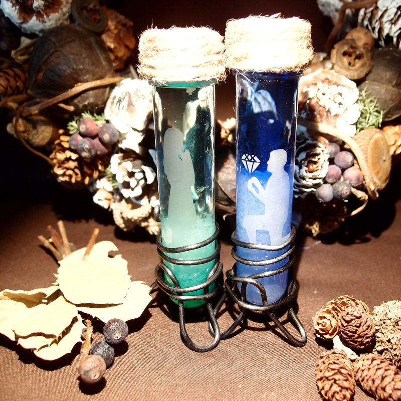 手工雕刻【试管天气瓶】乙对-‘献上我的所有’附铝线座(刻制订作) - 摆饰 - 塑料 多色