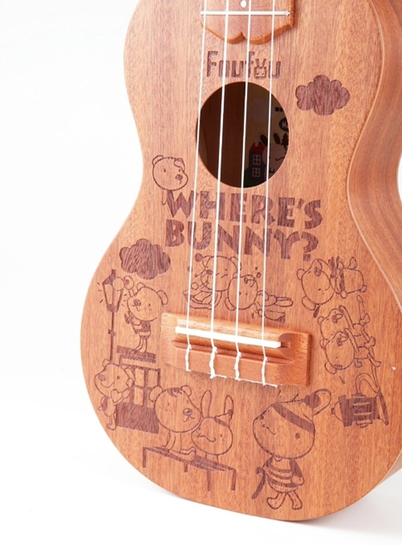 《Foufou×Hokulele》-乌克丽丽台湾原木手工琴 (where's bunny) - 吉他/乐器 - 木头 多色