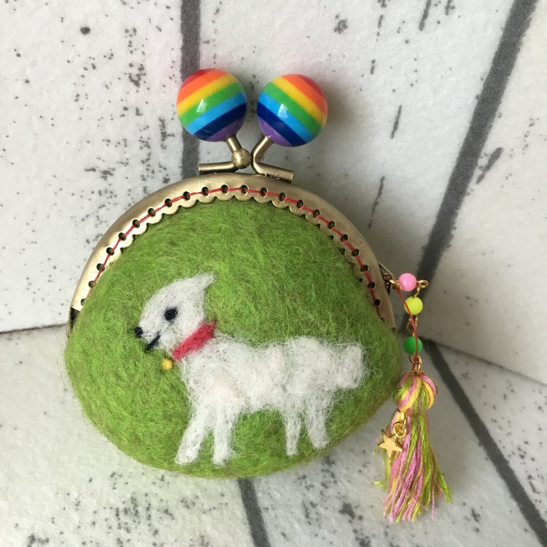 Of wool felt purse sheep - 零钱包 - 羊毛 绿色