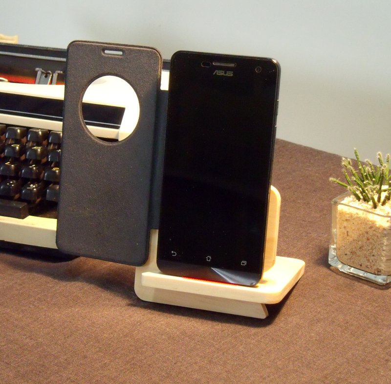 马克杯造型 手机座 硅胶止滑 手工 生日礼物 定制 名字 名片座 - 摆饰 - 木头 咖啡色