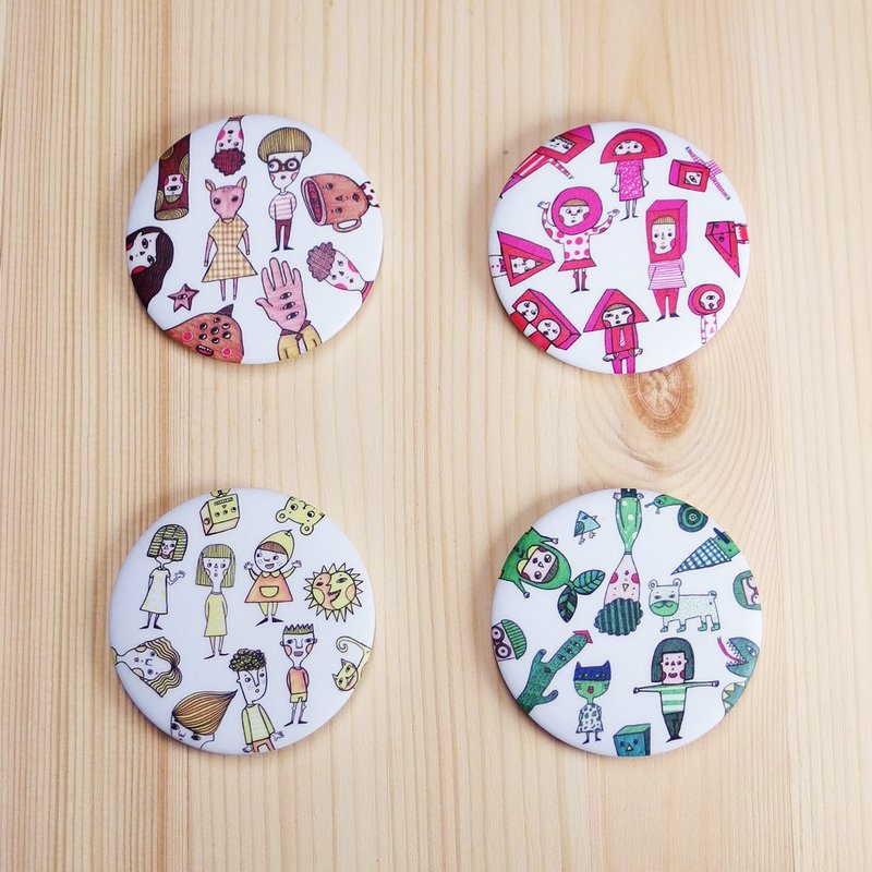 色彩系列中徽章（共4款） - 徽章/别针 - 塑料 多色