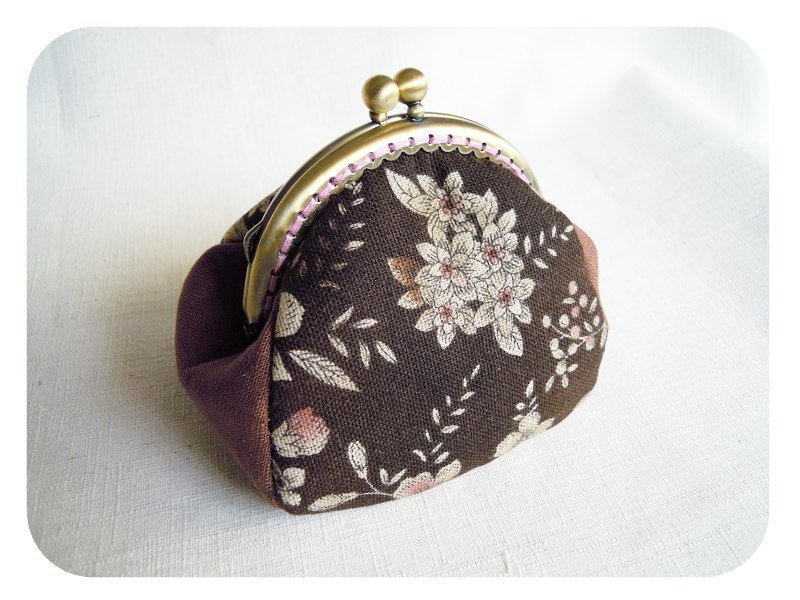 Lady Park．复古  日系  三片式 手工 棉麻口金包 {古典咖啡} - 其他 - 棉．麻 