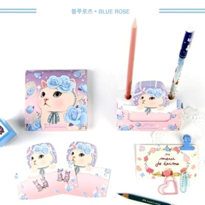 Jetoy,Choo choo 甜蜜猫 POP 便条纸 (80P)_Blue rose (J1503107) - 便条纸/标签贴 - 纸 多色