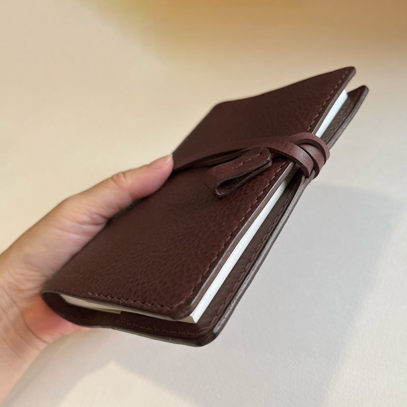 艾曼纽 A6 皮革笔记本/书衣 /手帐/植鞣革 - Espresso / 橄榄绿 - 笔记本/手帐 - 真皮 