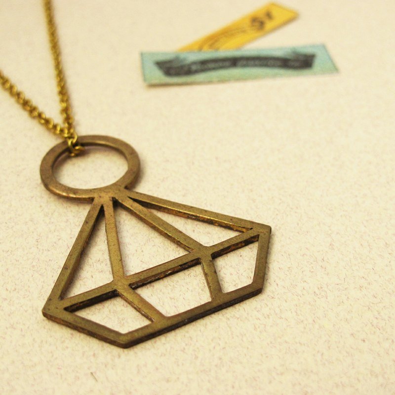 64DESIGN 爱情记忆钻戒 手工黄铜项链 - 项链 - 其他金属 金色