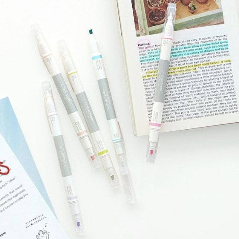 iconic-两用双头水性萤光笔组(5入),ICO83061 - 其他书写用品 - 塑料 白色