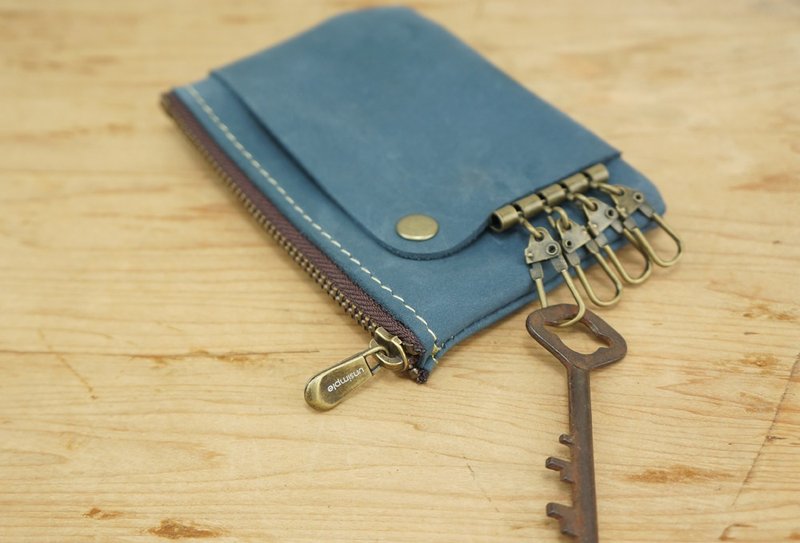 钥匙＆零钱包 （五金配件印字） - 零钱包 - 真皮 金色