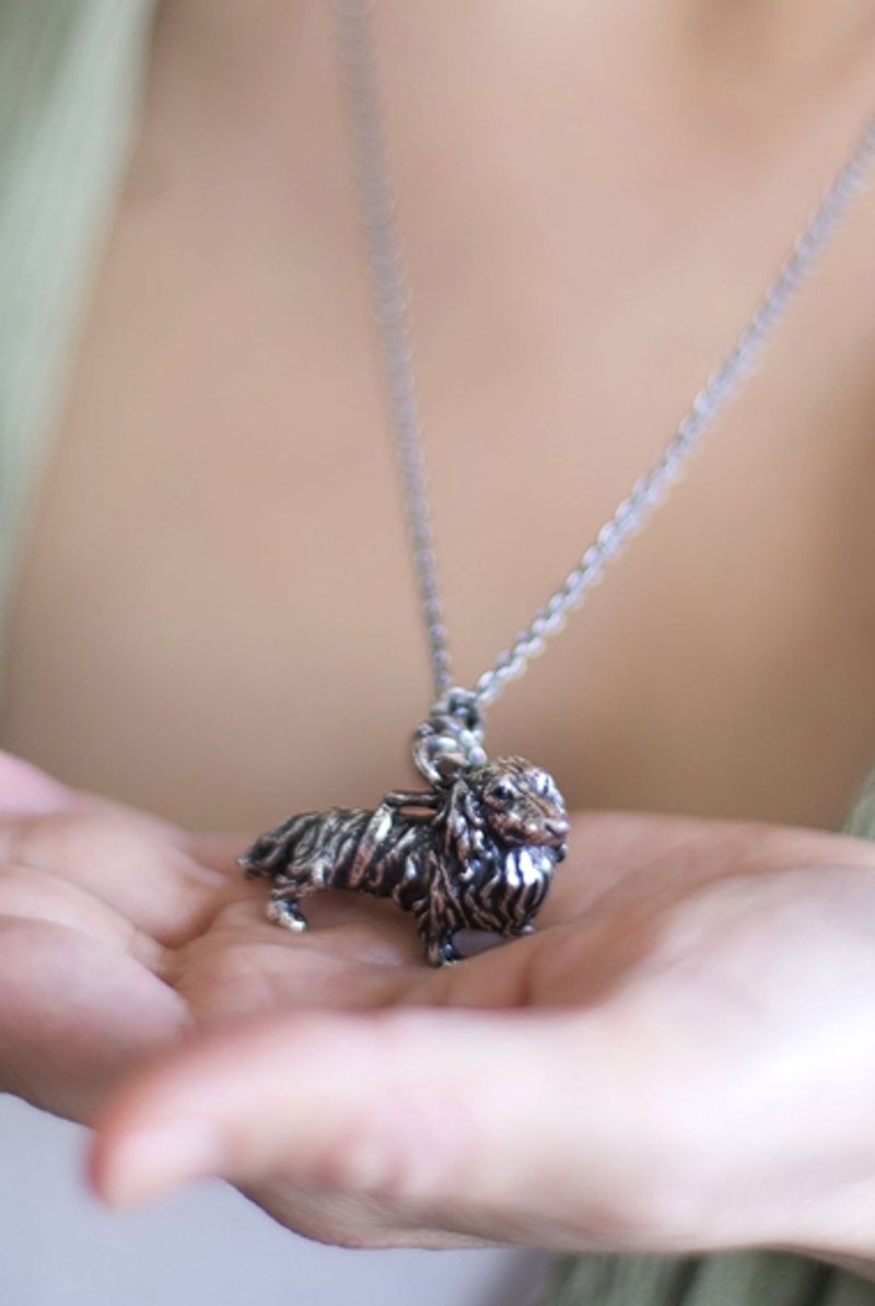 背绳系列-腊肠项链 - 项链 - 其他金属 灰色