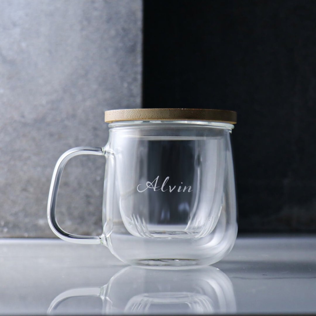 400cc【森林系】木木耐热玻璃茶杯 交换礼物 - 茶具/茶杯 - 玻璃 灰色