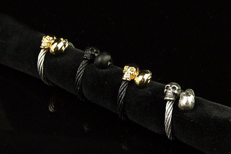 【METALIZE】F.T.W Skull Ring-3mm钢索骷髅戒指 - 戒指 - 其他金属 