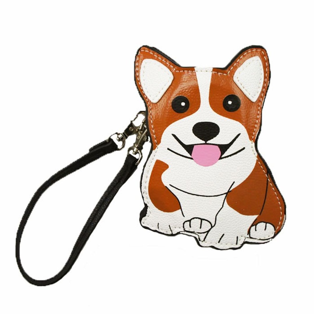 吐舌头柯基犬童趣造型零钱包/手拿包 礼物 - 酷乐村 - 手拿包 - 人造皮革 咖啡色