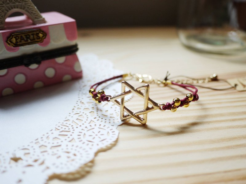 Paris。幸福手作。ZAKKA。神秘魔法。六芒星。编织手链 - 手链/手环 - 其他金属 多色