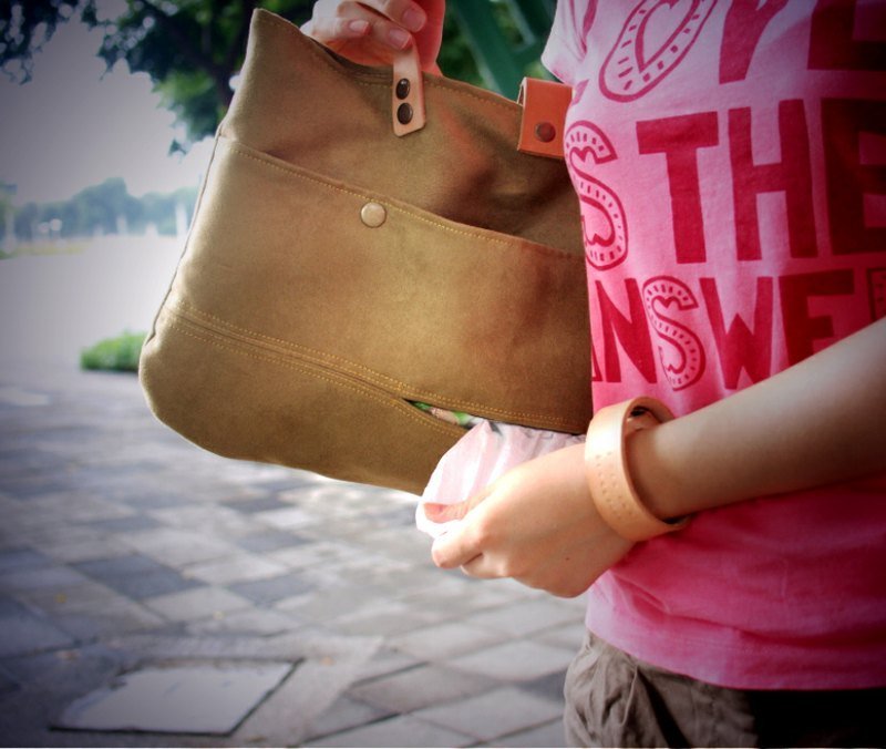 手工 卫生纸 鼻炎救命 哈啾 托特包 绿色 - 侧背包/斜挎包 - 其他材质 绿色