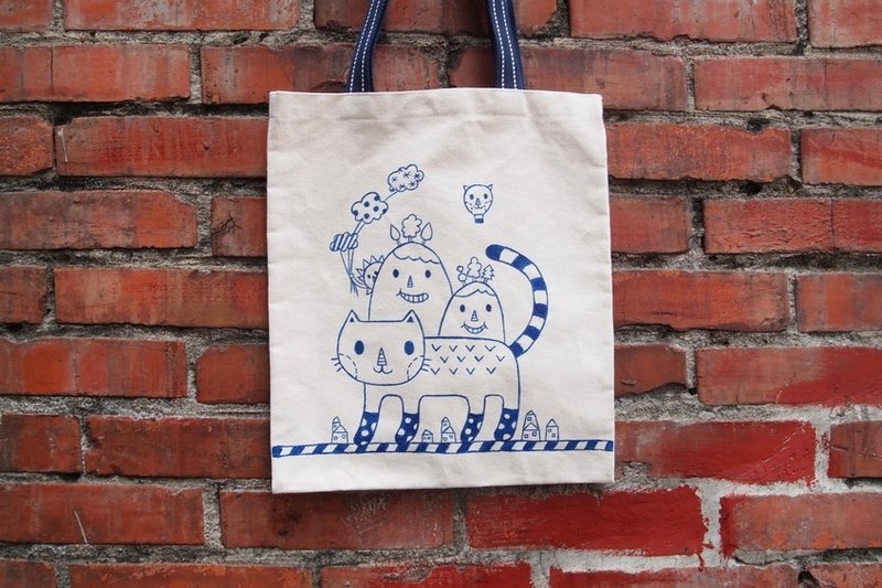 《猫咪的移动森林》帆布袋 - 侧背包/斜挎包 - 其他材质 白色