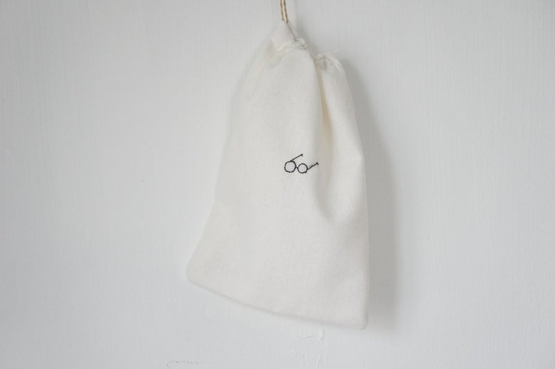 你的袋子 - 刺绣束口袋/眼镜 - 其他 - 其他材质 白色