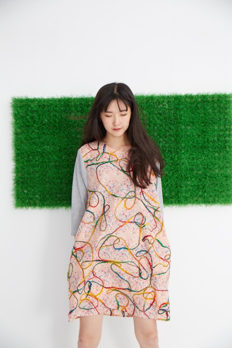 ^^拼接手工布洋装^^(只剩下一件） - 洋装/连衣裙 - 其他材质 粉红色