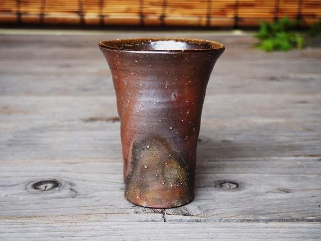 日本冈山备前 陶器 啤酒杯（中） b002-4 - 花瓶/陶器 - 其他材质 咖啡色