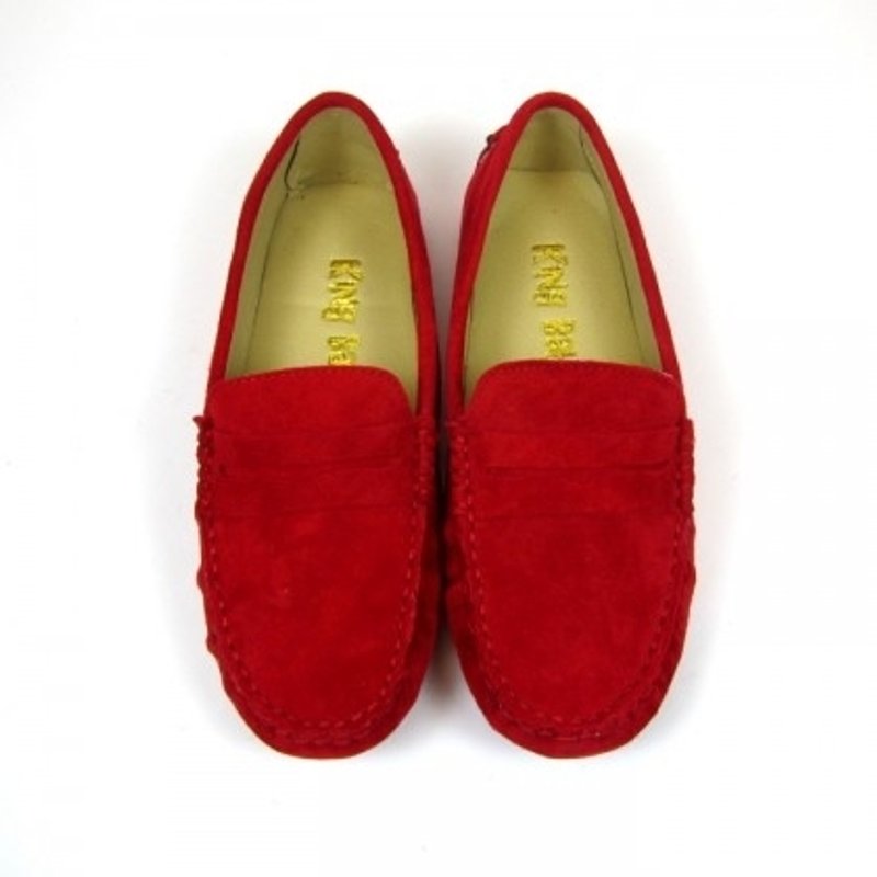 堡贝王真皮手工鞋（女）【磨砂/豆底/大红】 - 芭蕾鞋/娃娃鞋 - 真皮 红色