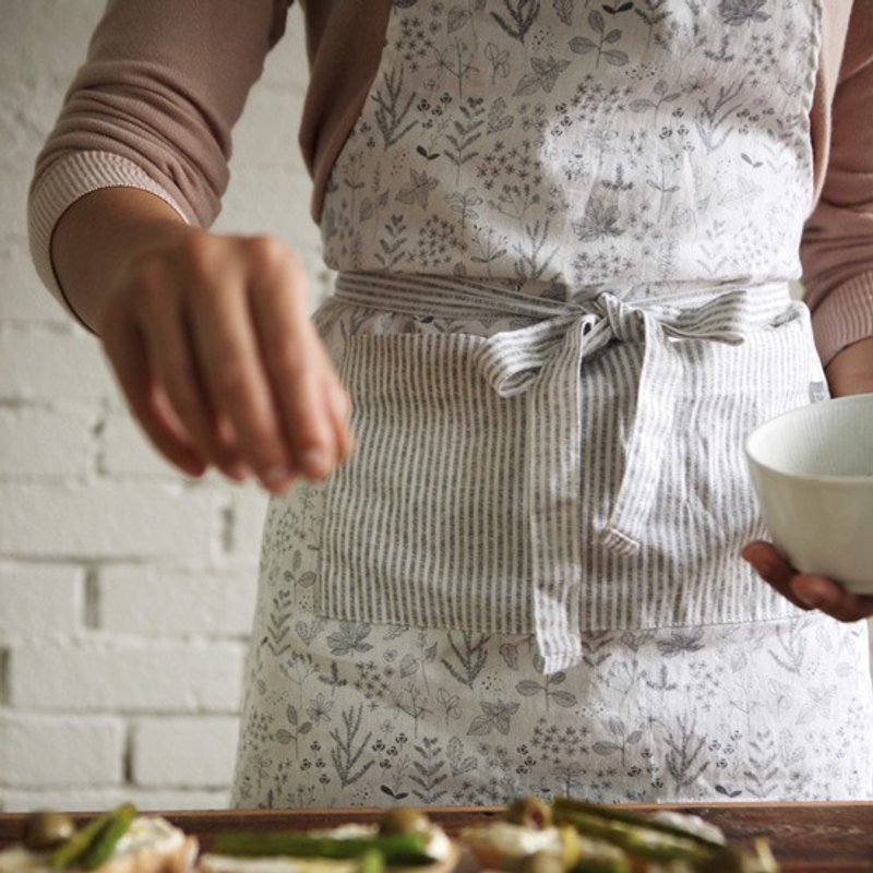 Dailylike 居家时光布质围裙-01叶子,E2D89176 - 围裙 - 其他材质 灰色