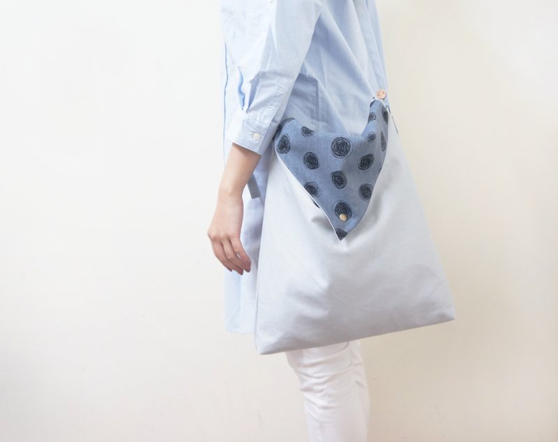 气质少女文艺包 | 蓝色圆圈圈 - 侧背包/斜挎包 - 其他材质 蓝色