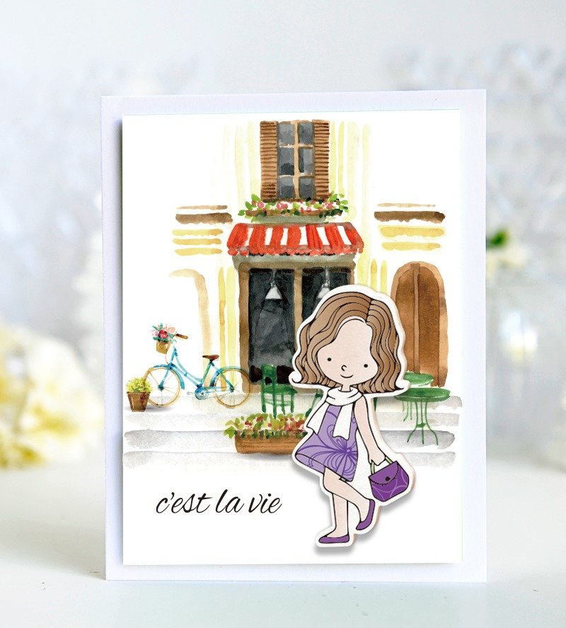 3张c'est la vie(这就是人生)万用卡片/纯手工外文卡片 - 卡片/明信片 - 纸 多色