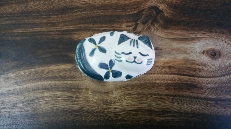 陶瓷小猫筷子座 - 餐垫/桌巾 - 其他材质 蓝色
