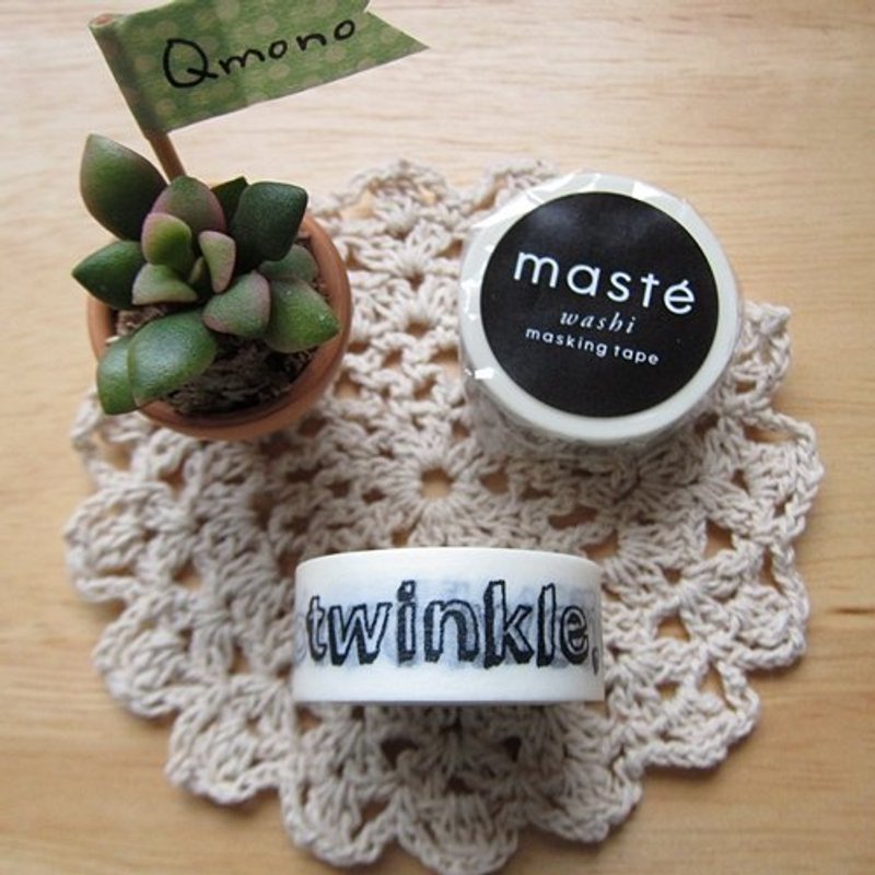 maste Masking Tape 和纸胶带 Multi系列【Twinkle Star 白 (MST-MKT21-WH)】 - 纸胶带 - 纸 白色