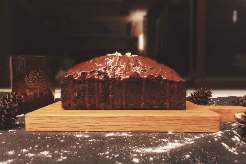 巧克力淋酱磅蛋糕 Chocolate Pound Cake With Chocolate Glaze - 咸派/甜派 - 新鲜食材 咖啡色