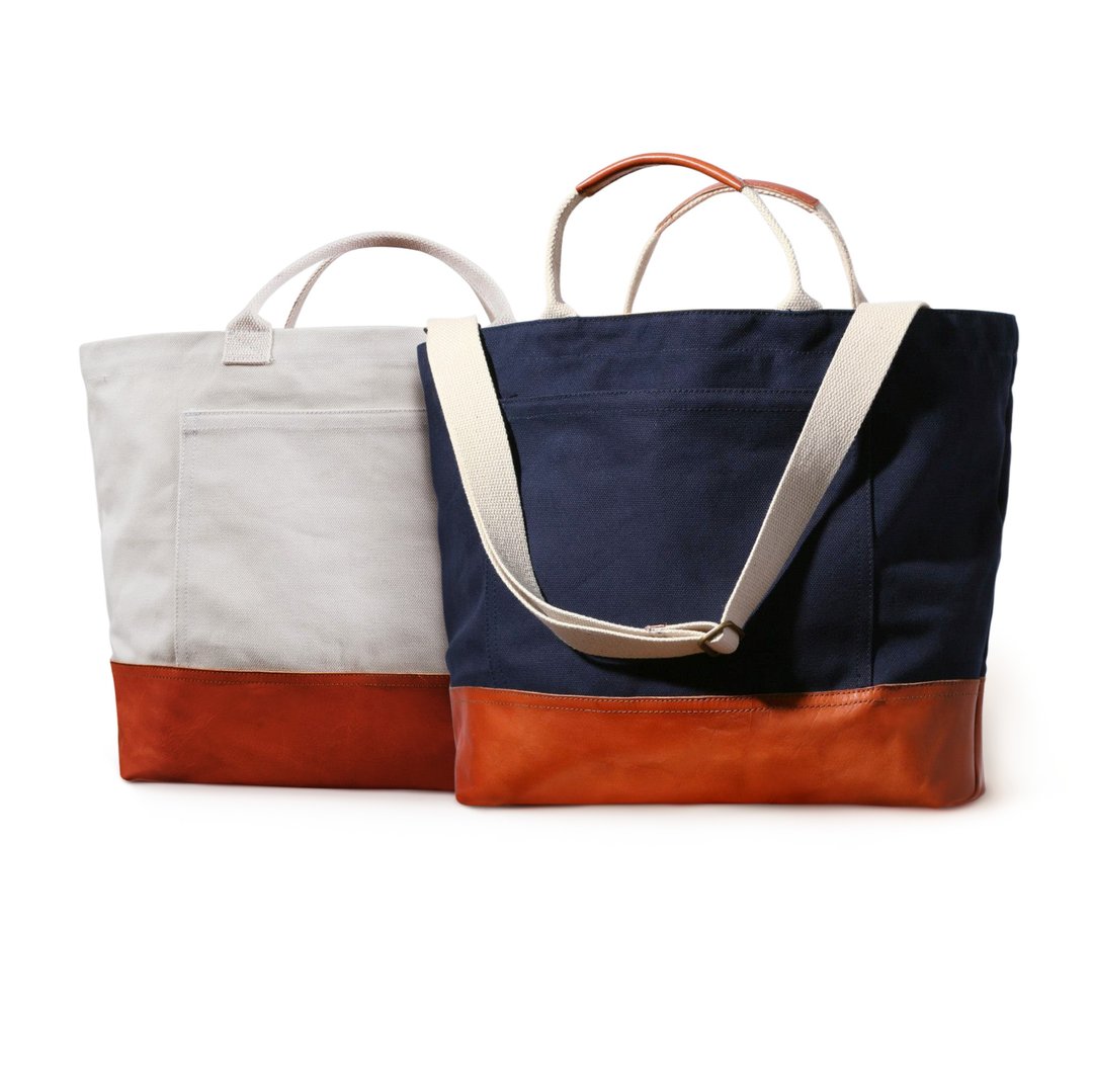 帆布皮底斜背包 Leather Canvas Shoulder Bag - 侧背包/斜挎包 - 其他材质 