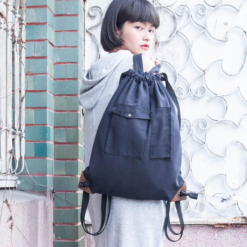 SU:MI said  Stationery 多功能束口后背包_5SB905_黑 - 束口袋双肩包 - 其他材质 黑色