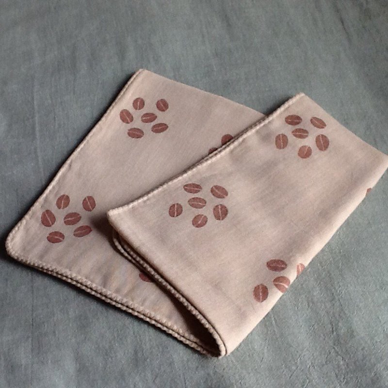 Double gauze coffee beans towel - 印章/印台 - 棉．麻 咖啡色
