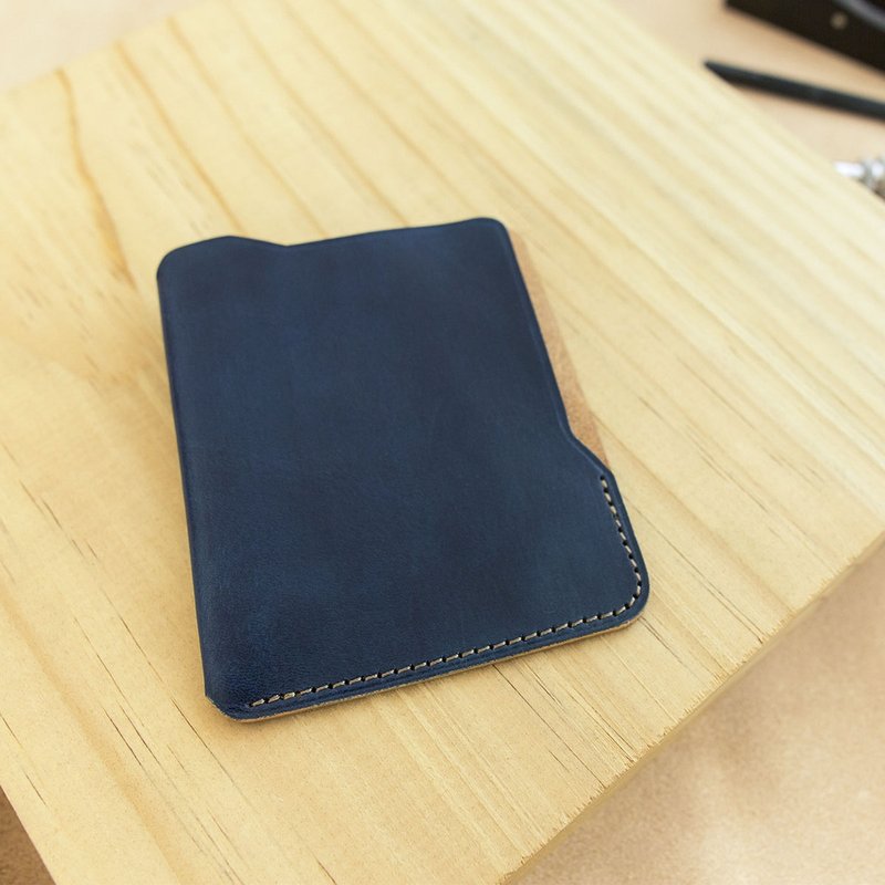 isni〔简约票卡夹〕湖水蓝 欧洲牛皮〔职人手作りの薄い财布〕 - 证件套/卡套 - 真皮 蓝色