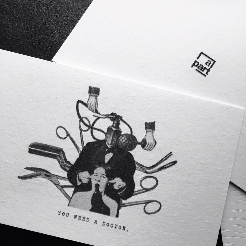 你需要一个医生 // BFF系列 - 卡片/明信片 - 纸 黑色