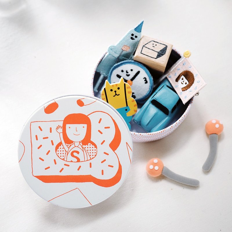 吐司 / 圆圆的盒子 - 收纳用品 - 其他金属 橘色