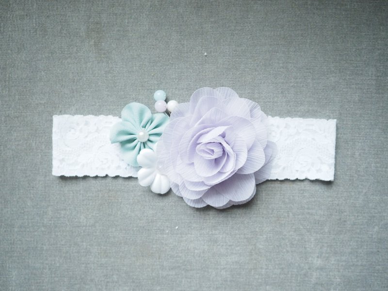 Sunflower 手作婴儿女童头饰 - 围嘴/口水巾 - 其他材质 紫色