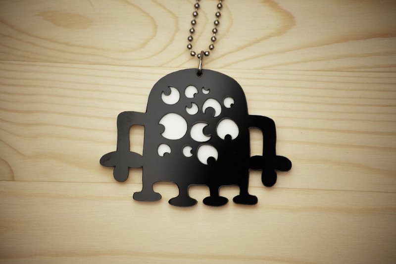 【Peej】多眼怪·项链/钥匙圈/吊饰 - 钥匙链/钥匙包 - 压克力 黑色