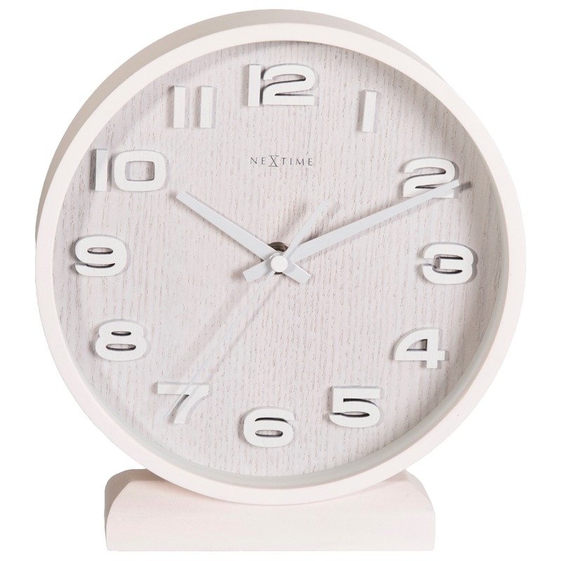 NeXtime - Wood Wood Small-white 原木桌钟-白色 - 时钟/闹钟 - 木头 白色