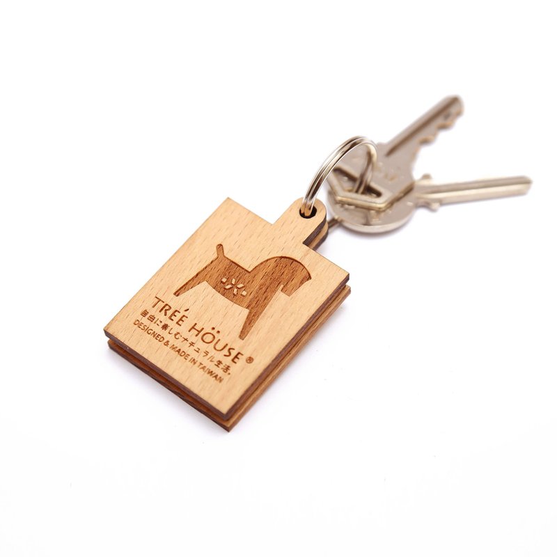 木制镜子钥匙圈-马儿 - 其他 - 木头 卡其色
