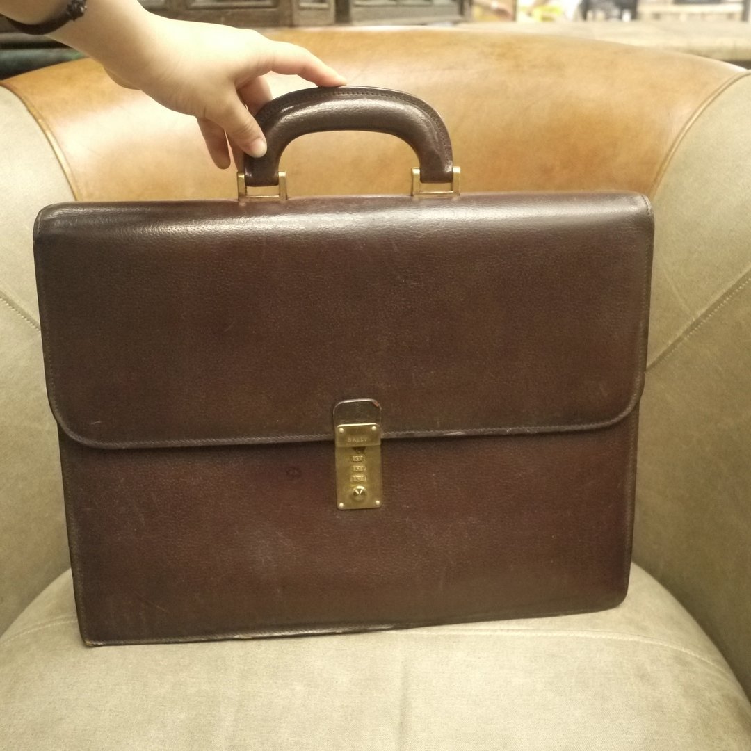 夕卡 Shika // Vintage bag BALLY 经典牛皮公事包 {A3-029} - 公文包/医生包 - 其他材质 咖啡色
