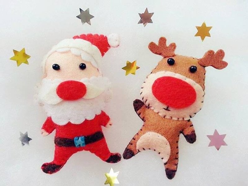 圣诞礼 / 圣诞老公公 / 麋鹿 - 胸针 - 其他材质 