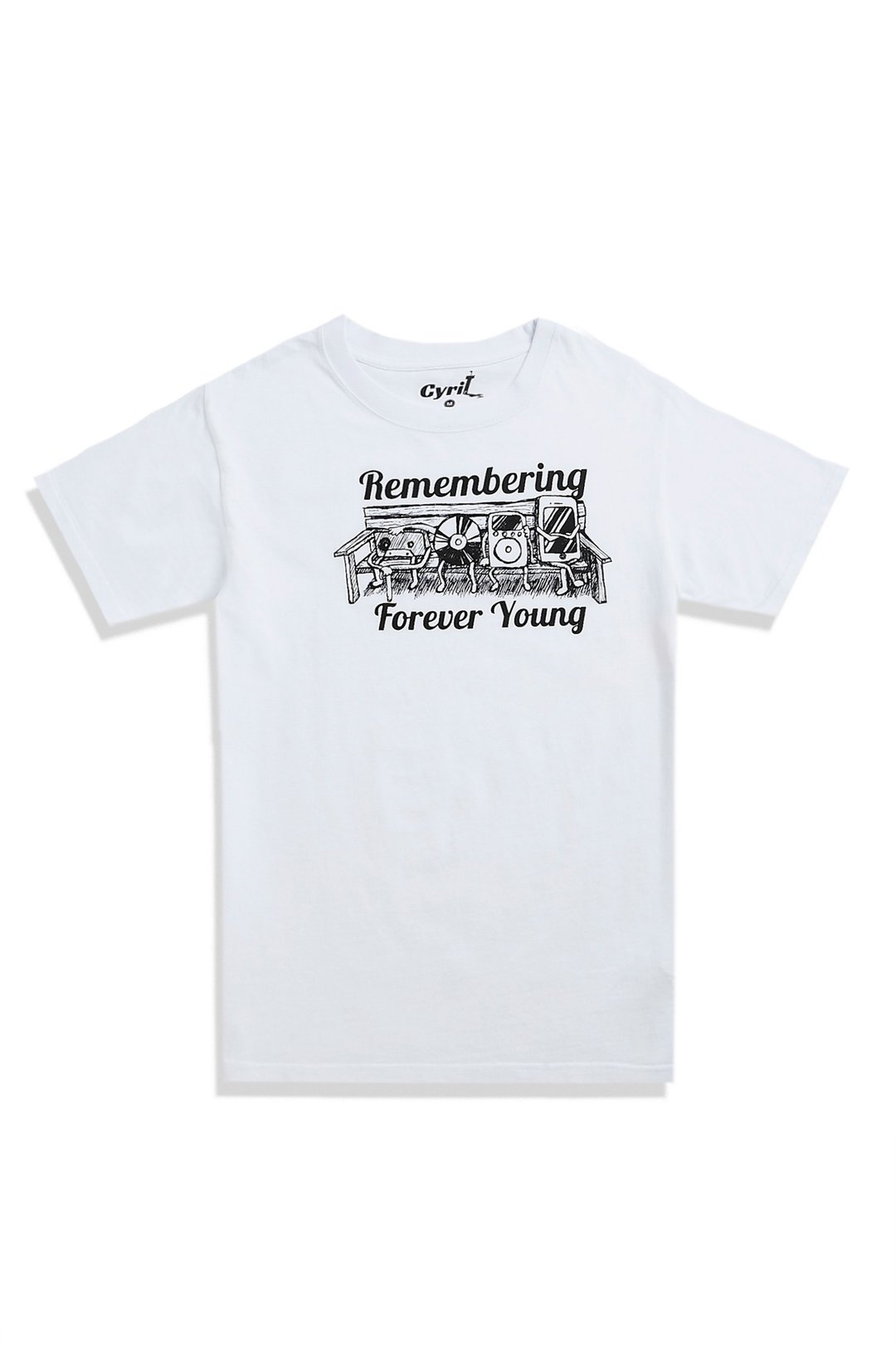 【Mapus】音乐简史 概念T-shirt - 中性连帽卫衣/T 恤 - 棉 白色
