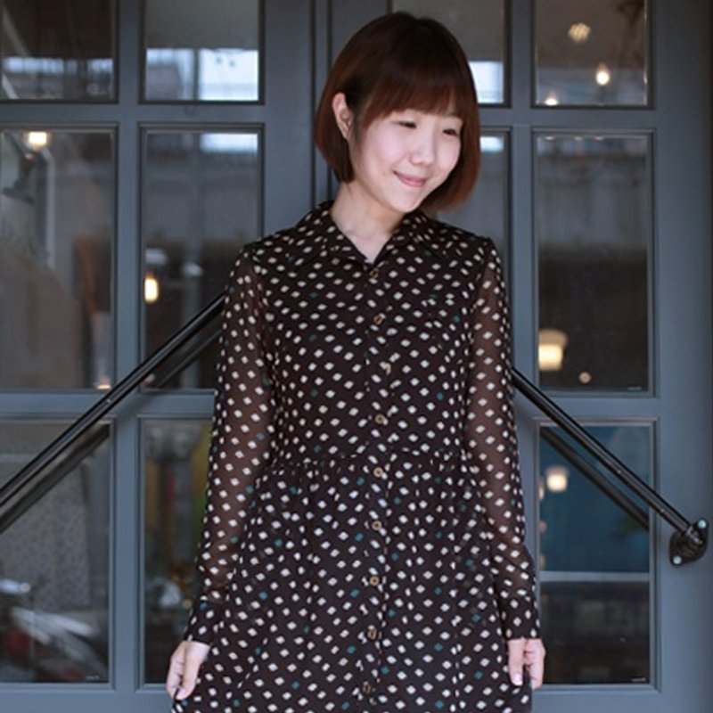 点点黑小鬼合身衬衫洋装 - 洋装/连衣裙 - 其他材质 