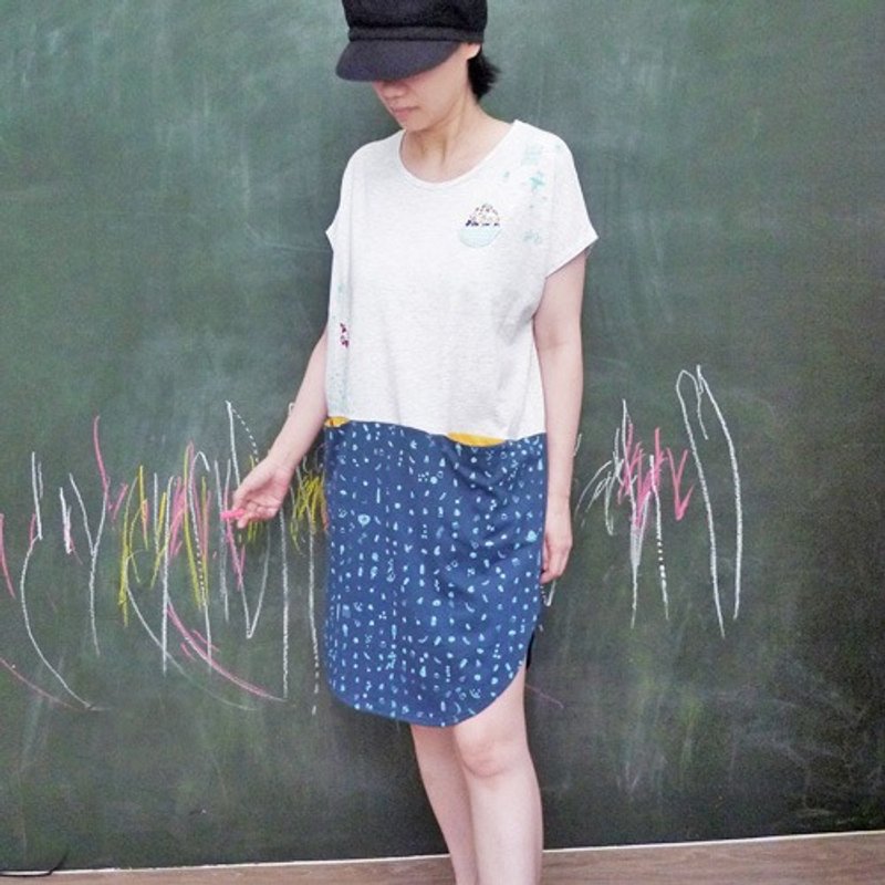 Urb【锉冰】口袋设计衣 - 洋装/连衣裙 - 棉．麻 白色