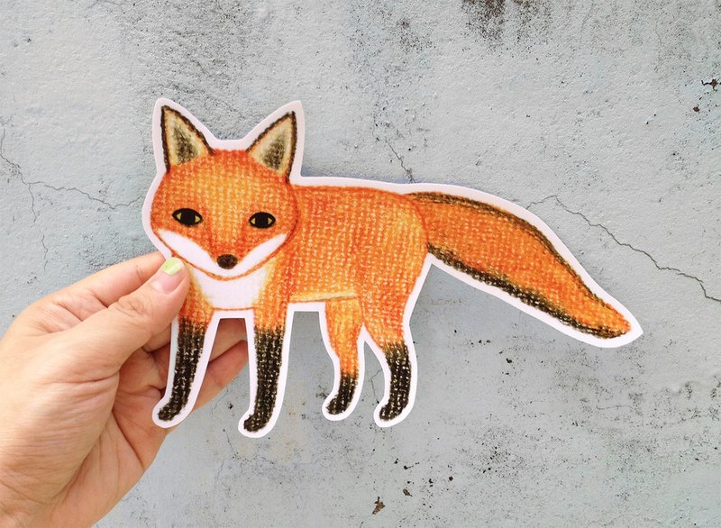 Green's Roomの狐狸先生 防水贴纸。卡片。挂画 Big Size - 贴纸 - 防水材质 橘色