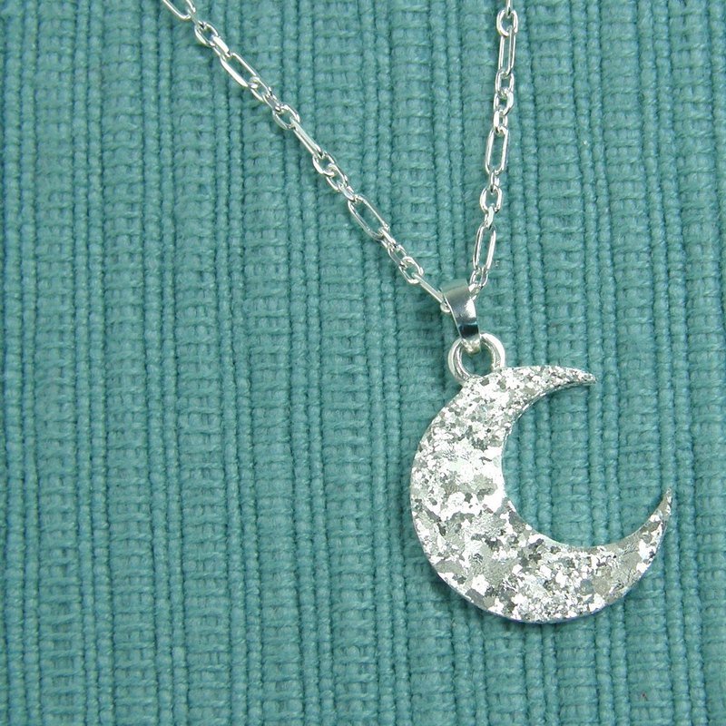 简约系列 “月亮”纯银项链 - 项链 - 其他金属 灰色